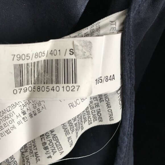 Zara Parka Jacket Navy Blue Draped Lagenlook Womens Small - Picture 5 of 10